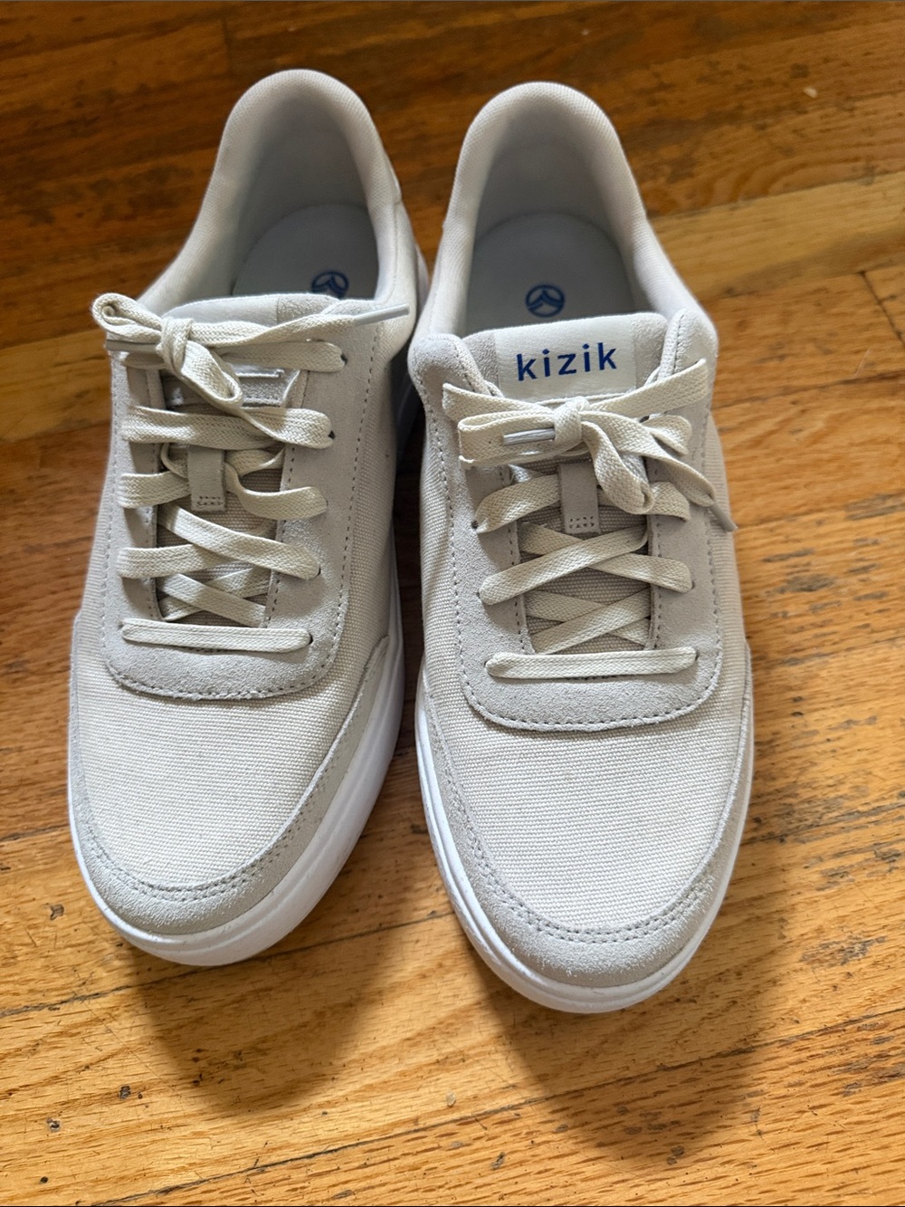 Kizik Men’s Casual Lace-Up Sneakers in Light Beige size 10 wide